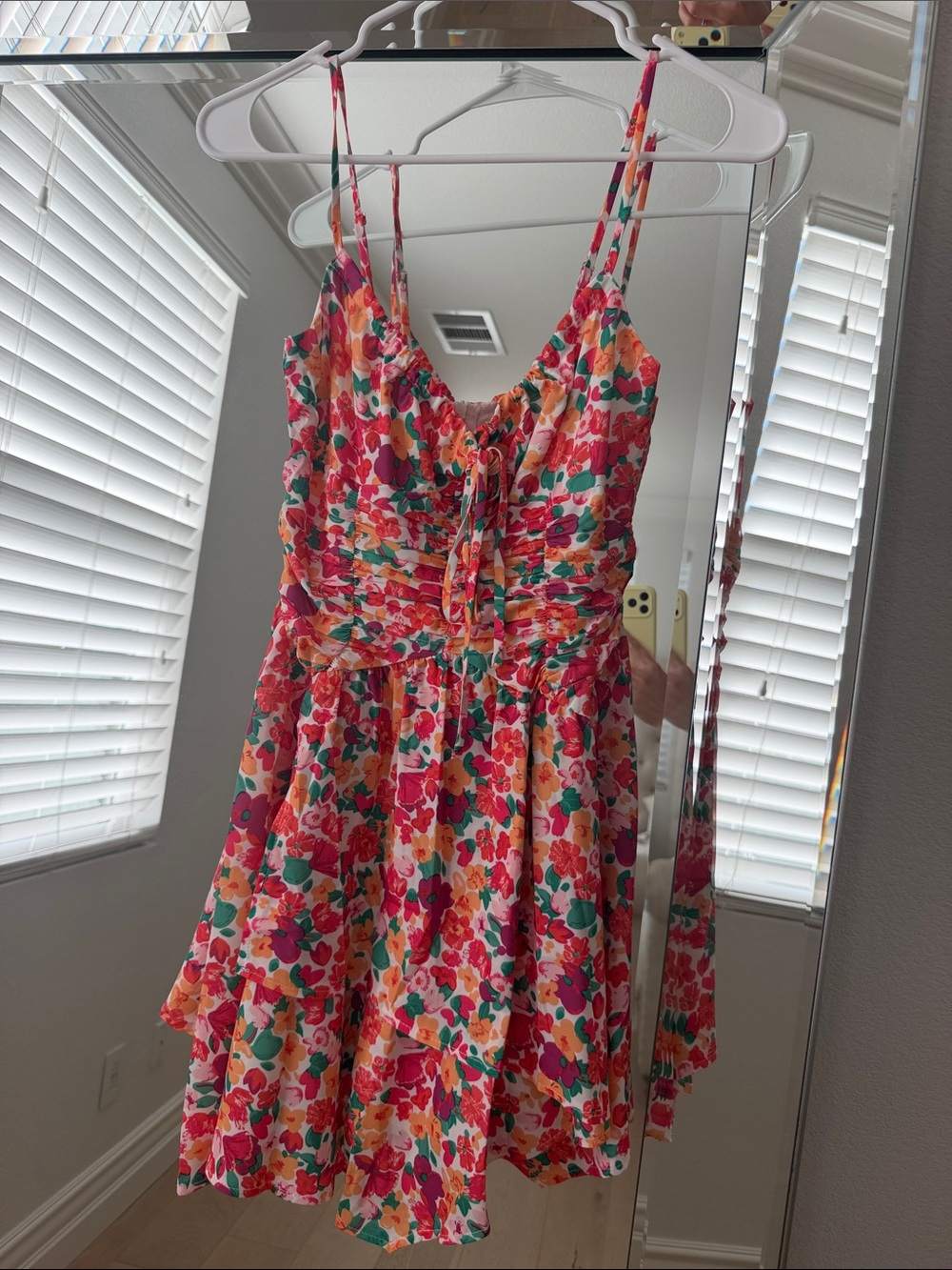 Princess Polly Floral Tiered Sundress in Pink, Red, Green, Yellow